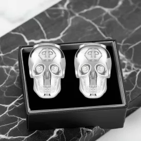   Philipp Plein Női fülbevaló ékszer nemesacél ezüst 3D koponya PJ3AA05EU /kac 1 napos szállítás  féláron