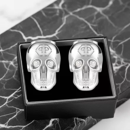 Philipp Plein Női fülbevaló ékszer nemesacél ezüst 3D koponya PJ3AA05EU /kac 1 napos szállítás  féláron
