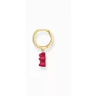 Thomas Sabo CR726-414-10 arany FÉL PÁR karika fülbevaló ékszer w. piros Goldbears /kac 1 napos szállítás