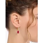 Thomas Sabo CR726-414-10 arany FÉL PÁR karika fülbevaló ékszer w. piros Goldbears /kac 1 napos szállítás