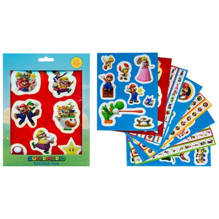 Super Mario Bros matrica szett csomag 12 sheets gyerek /kac féláron /kamp