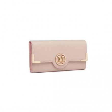 Miss Lulu London LP2022 - bőr hosszú klasszikus pénztárca rózsaszín /kac