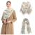 Miss Lulu London S6433 - akril Mode női Langer sál Gitternetz Quaste Winter Warm Überdimensionaler sál - bézs /kac 1 napos szállítás