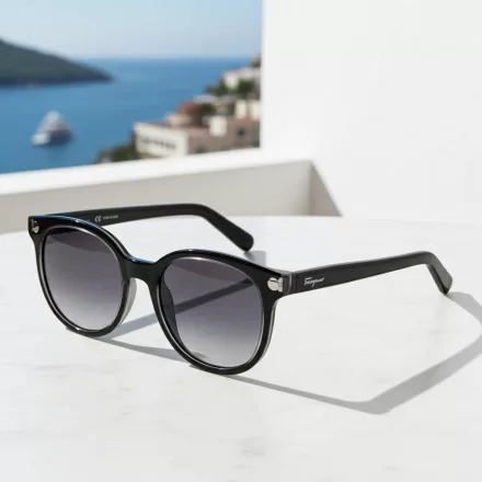 Salvatore Ferragamo 53 mm köves fekete/zöld napszemüveg FR-SF833S00153 /kac 1 napos szállítás  féláron