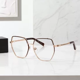   Philipp Plein VPP054S szemüvegkeret csillógó piros arany / Clear lencsék női /kac 1 napos szállítás