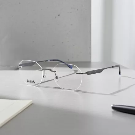 Hugo Boss BOSS 1265/D 9T9 szemüvegkeret matt ruténium kék/Clear demo lencsék férfi /kac 1 napos szállítás