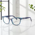 Bebe BB5198 szemüvegkeret Navy virágos / Clear lencsék női /kac 1 napos szállítás