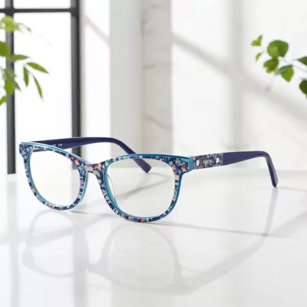Bebe BB5198 szemüvegkeret Navy virágos / Clear lencsék női /kac 1 napos szállítás