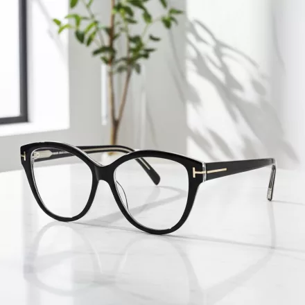 Tom Ford FT5954-B szemüvegkeret fekete/köves/clear/kék-világos blokk lencsék női /kac 1 napos szállítás