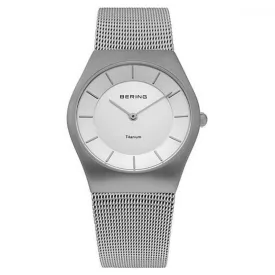   Bering Unisex férfi női óra karóra Titan vékony klasszikus - 11935-000 Meshband
