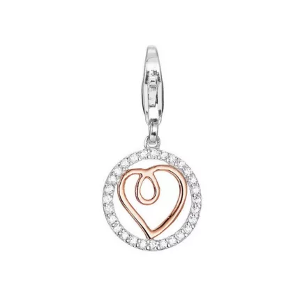 Esprit nyaklánc kiegészítő Charms ezüst rosegold Zirkonien Playful Love ESCH91598D000