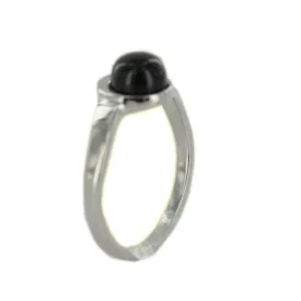   Skagen Női gyűrű ezüst schwarze Achat Gyöngy JRSB022 S6 (16.5 mm Ø)