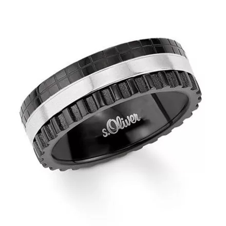 s.Oliver ékszer férfi gyűrű nemesacél SO799 62 (19.7 mm Ø)