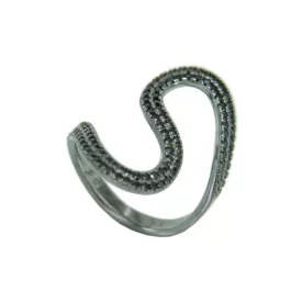   Kurshuni gyűrű River ezüst BL221-6 58 (18.4 mm Ø), Rb - fekete Rhodium (silvery szín)
