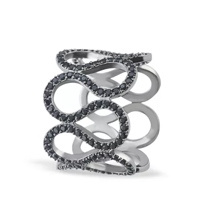 Kurshuni gyűrű Infinity ezüst fekete BL378-6 54 (17.2 mm Ø)
