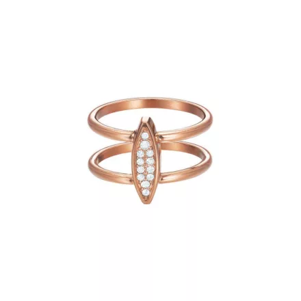 Esprit Női gyűrű nemesacél rosegold cirkónia Exclusive ESRG12856C 53 (16.8 mm Ø)