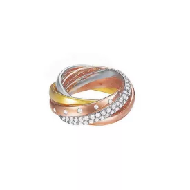   Esprit Női gyűrű Messing ezüst rosegold arany Tricolor Magnifica Trio ESRG02838D1 57 (18.1 mm Ø)