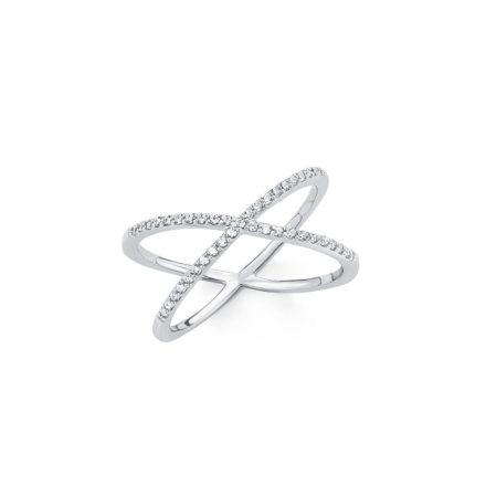 s.Oliver ékszer Női gyűrű ezüst cirkónia X-gyűrű 20151-1 54 (17.2 mm Ø)