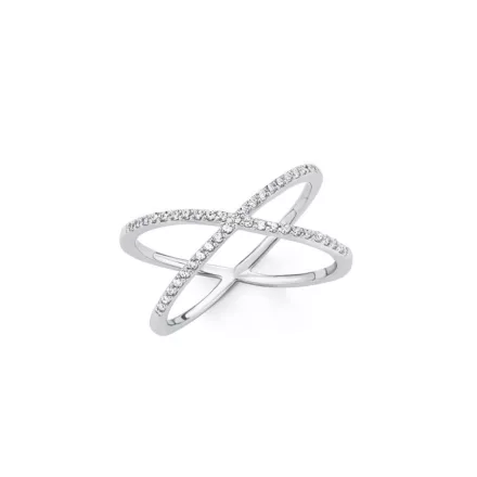 s.Oliver ékszer Női gyűrű ezüst cirkónia X-gyűrű 20151-1 56 (17.8 mm Ø)