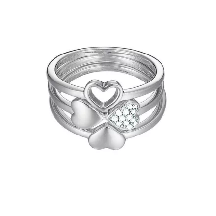 Esprit Női gyűrű Stapelring ezüst cirkónia Lucky Love ESSE91014A 54 (17.2 mm Ø)