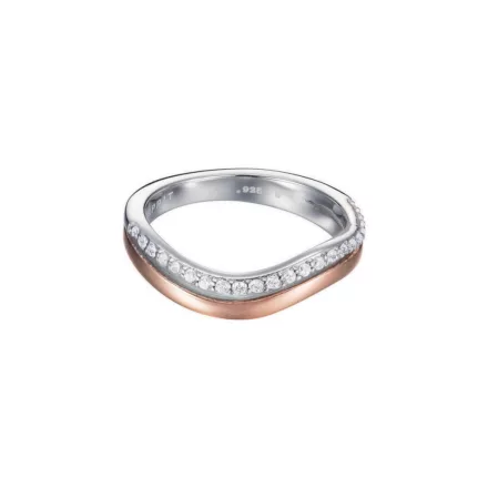 Esprit Női gyűrű ezüst Bicolor cirkónia Wave Dua ESRG92467D1 50 (15.9 mm Ø)