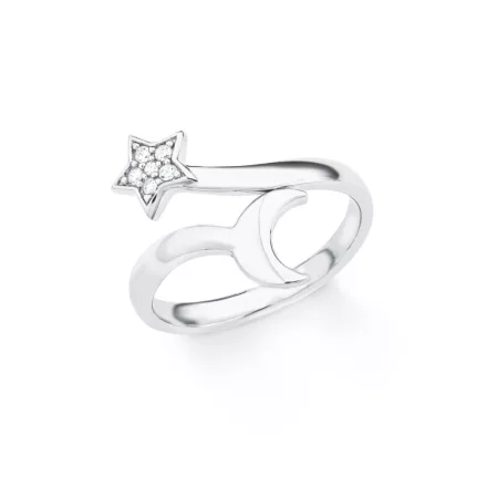 s.Oliver ékszer Női gyűrű ezüst cirkónia Stern Mond 201864 54 (17.2 mm Ø)