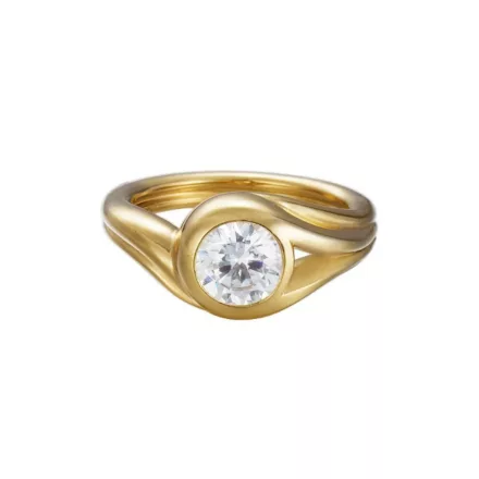 Esprit Női gyűrű ezüst arany Glamour Solitaire cirkónia ESRG92036B1 57 (18.1 mm Ø)