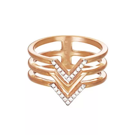 Esprit Női gyűrű nemesacél rosegold JW52894 cirkónia ESRG02611D1 57 (18.1 mm Ø)