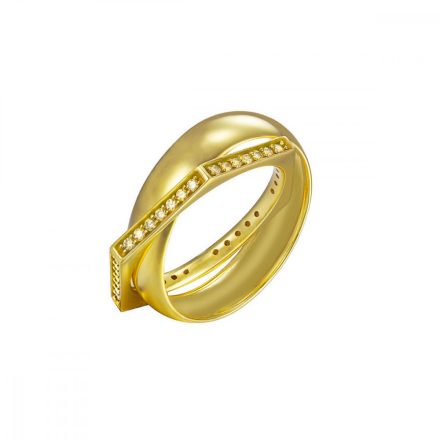 Joop Női gyűrű ezüst arany cirkónia Edged JPRG90779B 55 (17.5 mm Ø)