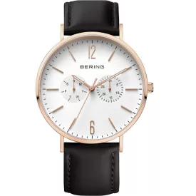 Bering férfi óra karóra Ultra vékony 14240-464 bőr