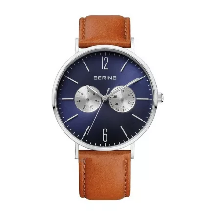 Bering Unisex férfi női óra karóra Ultra vékony - 14240-507 bőr