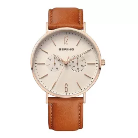   Bering Unisex férfi női óra karóra Ultra vékony - 14240-564 bőr