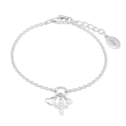 s.Oliver ékszer Gyerek és Jugendliche karkötő ezüst szív/kereszt 2022704