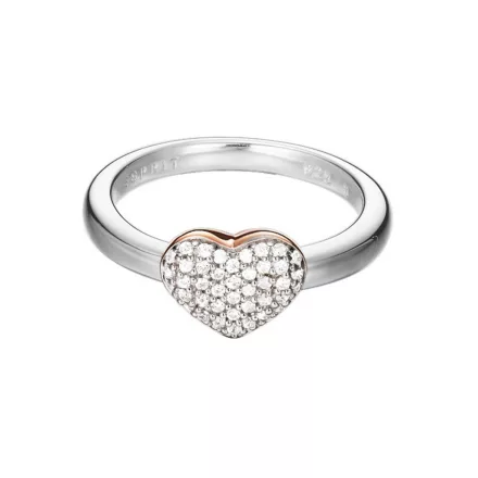Esprit Női gyűrű ezüst rosegold szív cirkónia ESRG92356B1 57 (18.1 mm Ø)