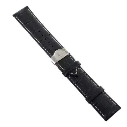 Ingersoll Ersatzband Óra Karóra bőr fekete Kroko Faltschl. 24 mm