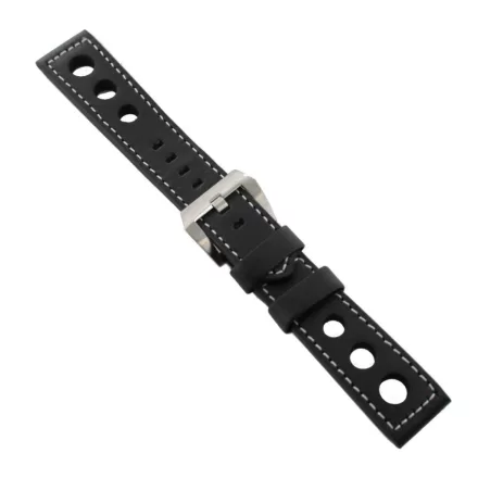 Ingersoll Ersatzband Óra Karóra bőr fekete Naht fehér dornkapcsoló 24 mm