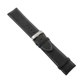   Ingersoll Ersatzband Óra Karóra bőr fekete Naht fehér dornkapcsoló Si 24 mm