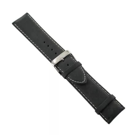 Ingersoll Ersatzband Óra Karóra bőr fekete Naht fehér dornkapcsoló Si 24 mm