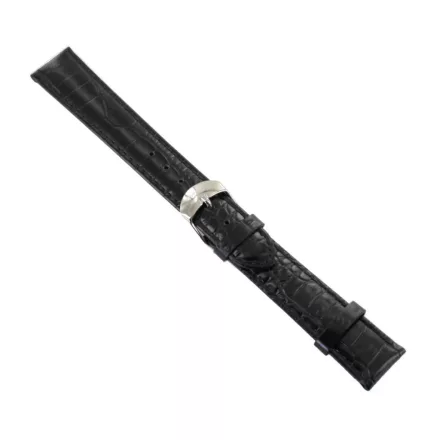Ingersoll Ersatzband Óra Karóra bőr fekete Kroko dornkapcsoló SI 18 mm