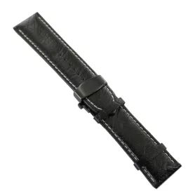   Ingersoll Ersatzband Óra Karóra bőr fekete Naht ws Összecsukható csat sw 26 mm