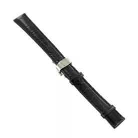   Ingersoll Ersatzband Óra Karóra bőr fekete g. Kroko Faltschl.ezüst 16 mm