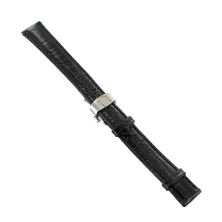 Ingersoll Ersatzband Óra Karóra bőr fekete g. Kroko Faltschl.ezüst 16 mm