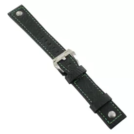   Ingersoll Ersatzband Óra Karóra bőr fekete Niete dornkapcsoló Si 22 mm
