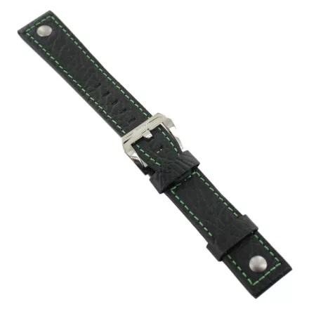 Ingersoll Ersatzband Óra Karóra bőr fekete Niete dornkapcsoló Si 22 mm