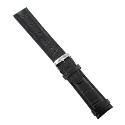 Ingersoll Ersatzband Óra Karóra bőr fekete Kroko dornkapcsoló SI 22 mm