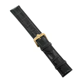   Ingersoll Ersatzband Óra Karóra bőr fekete g. Kroko dornkapcsoló arany 22 mm