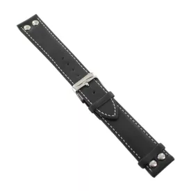   Ingersoll Ersatzband Óra Karóra bőr fekete Naht Nieten dornkapcsoló Si 22 mm