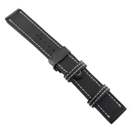 Ingersoll Ersatzband Óra Karóra bőr fekete Naht ws Összecsukható csat sw 23 mm
