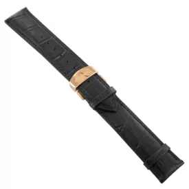   Ingersoll Ersatzband Óra Karóra bőr fekete Kroko Faltschl. rosegold 22 mm