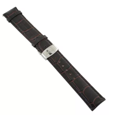 Ingersoll Ersatzband Óra Karóra bőr sötét barna Kroko Faltschl. Si 22 mm